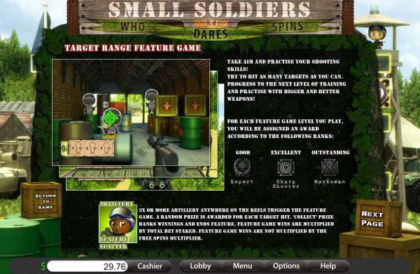 Small Soldiers Slots Bonus Game Info