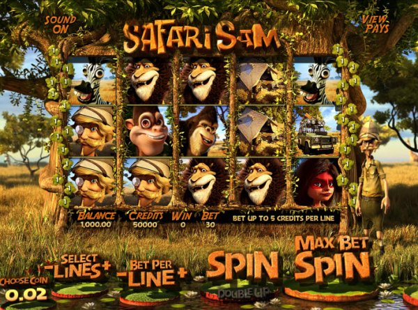 Safari Sam Slots Game Reels