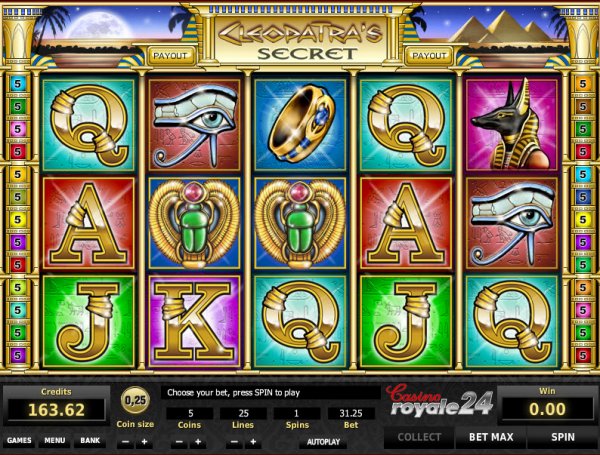 Cleopatra's Secret Slots Game Reels