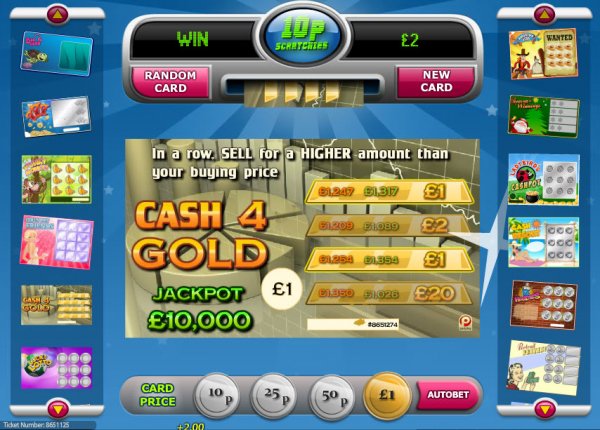 Cash 4 Gold Scratch Card