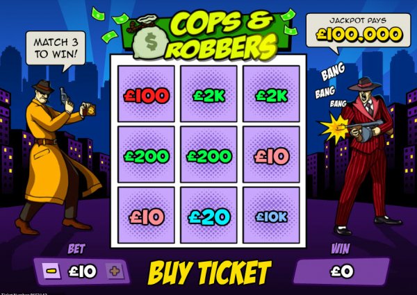 Cops and Robbers Scratch Card