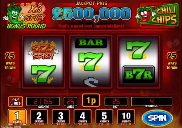 Red Hot Chili Chips Slot Game Reels