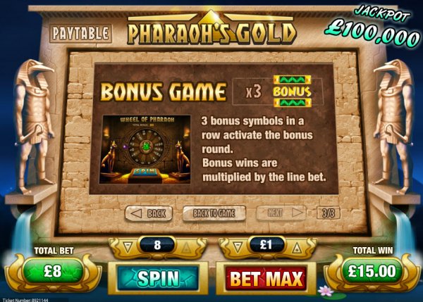 Pharaoh's Gold Slot Bonus Game