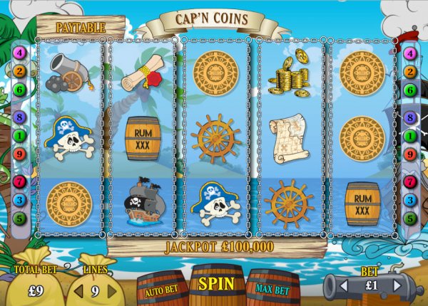 Cap'n Coins Slot Game Reels