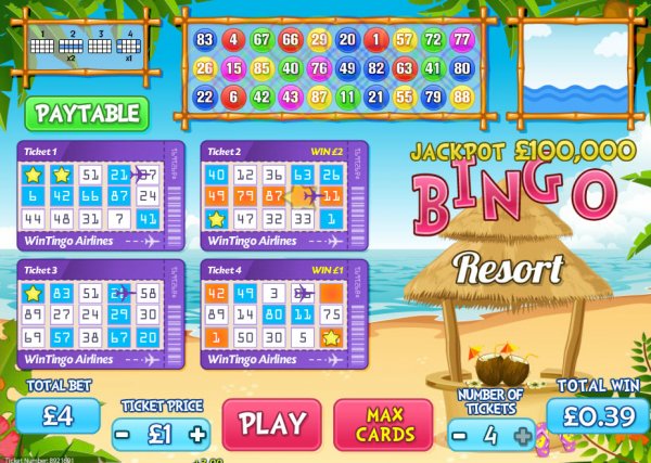 Bingo Resort Game in Play