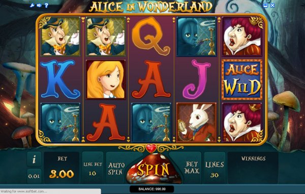 Alice in Wonderland Slots Game Reels