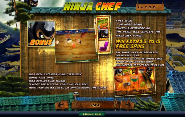 Ninja Chef Slots Features