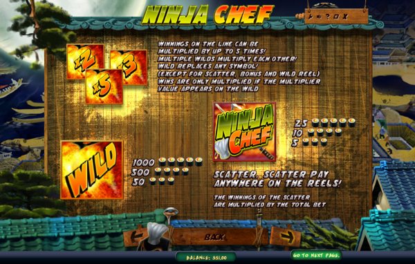 Ninja Chef Slots Wild and Scatter