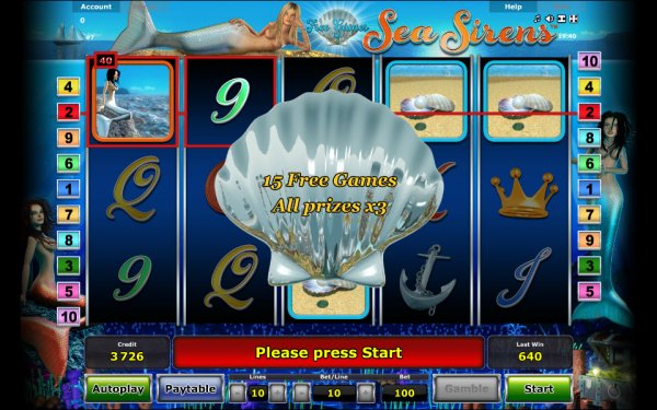 Sea Sirens Slots Free Spins Feature