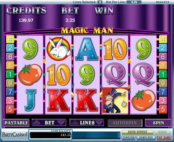 Magic Man Slots Game Reels