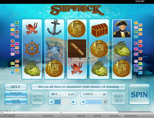 Shipwreck Slots Game Reels