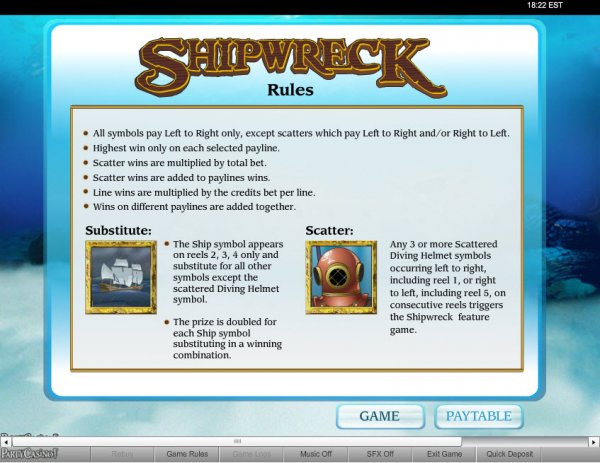 Shipwreck Slots Game Rules