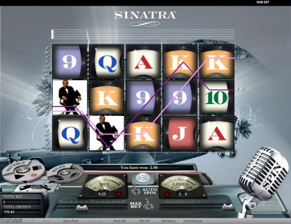Sinatra Slots Game Reels