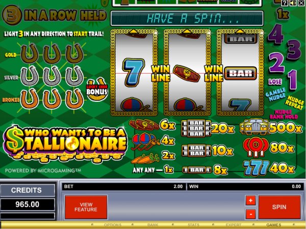 Screenshot of Who Wants to be a Stallionaire by Microgaming