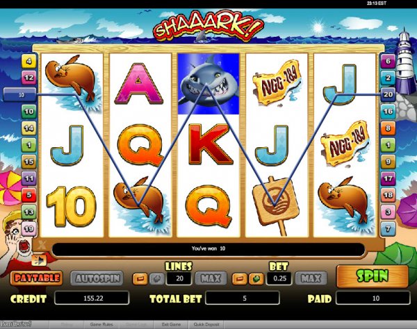 SHAAARK! Slots Game Reels