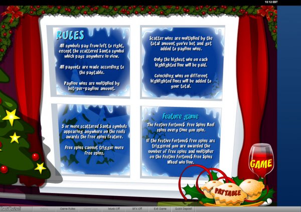 Festive Fortunes Slots Game Rules