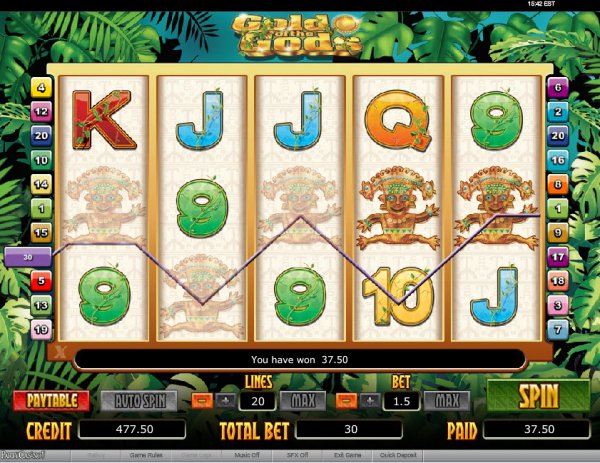 Gold of the Gods Slots Game Reels