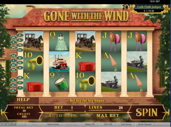 Gone With The Wind  Slots Game Reels