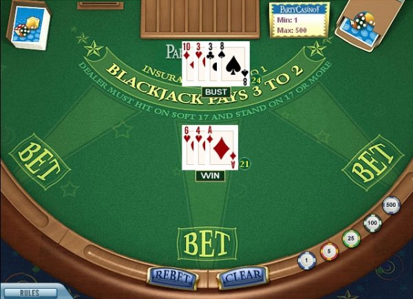 Single-player Blackjack Win