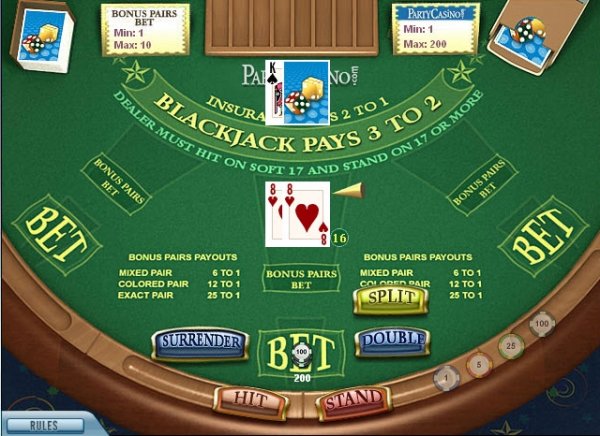 Bonus Pairs Blackjack