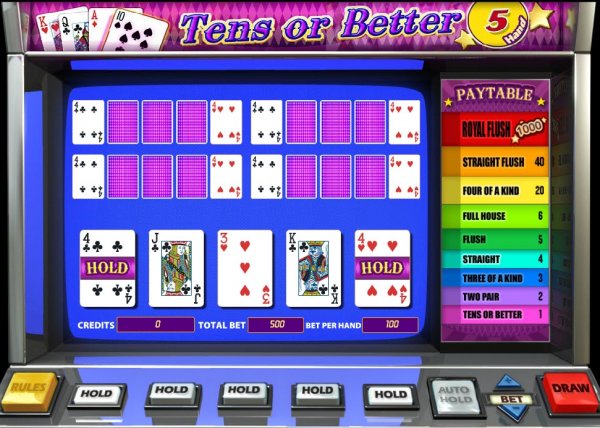 Tens or Better 5 Hand  Video Poker