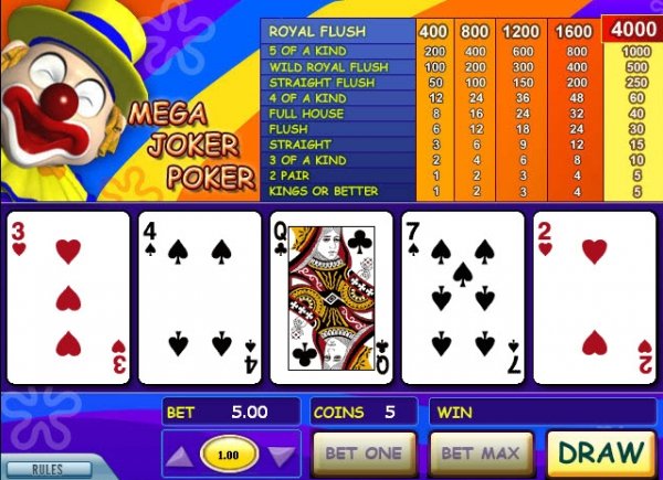 Mega Joker Poker  Video Poker