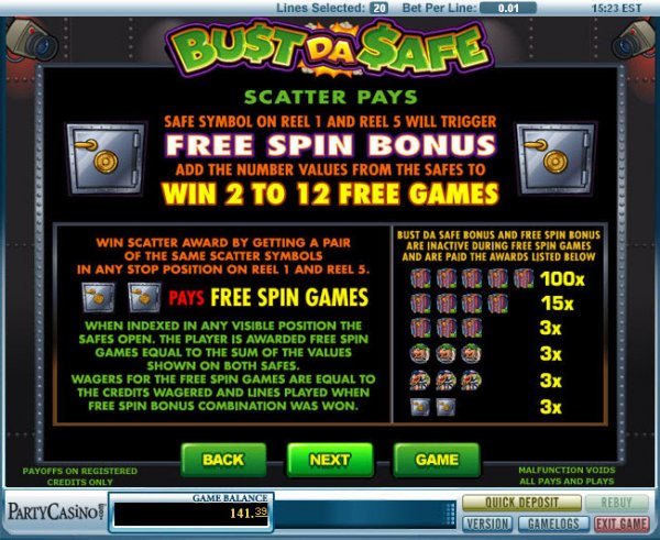 Bust Da Safe Slots Free Spins