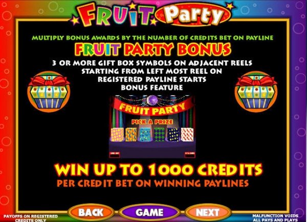 Fruit Party Slots Bonus
