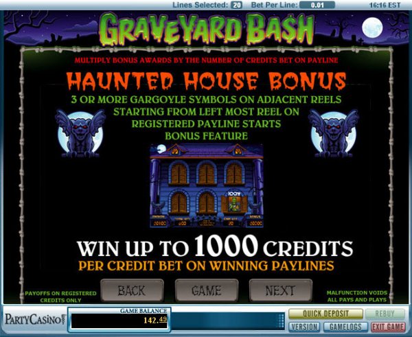 Graveyard Bash Slots Bonus Rules