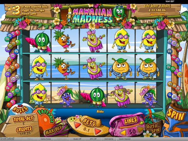 Hawaiian Madness Slots Game Reels