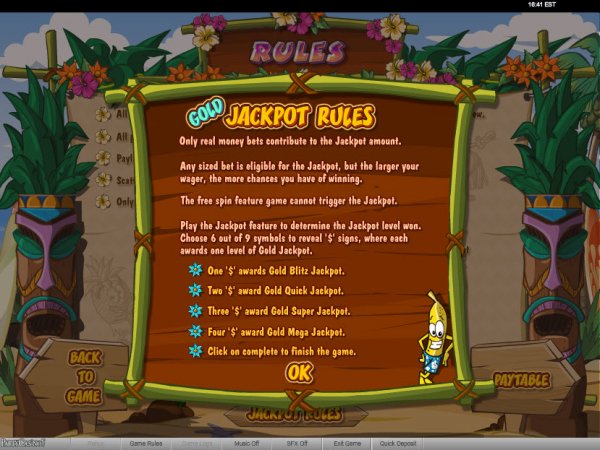 Hawaiian Madness Slots Jackpot Rules