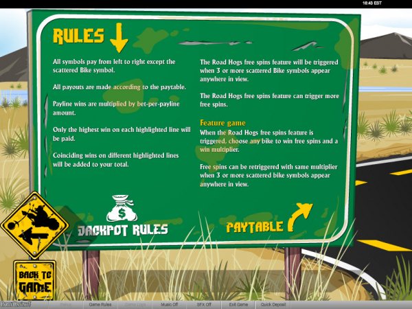 Road Hogs Slots Game Rules