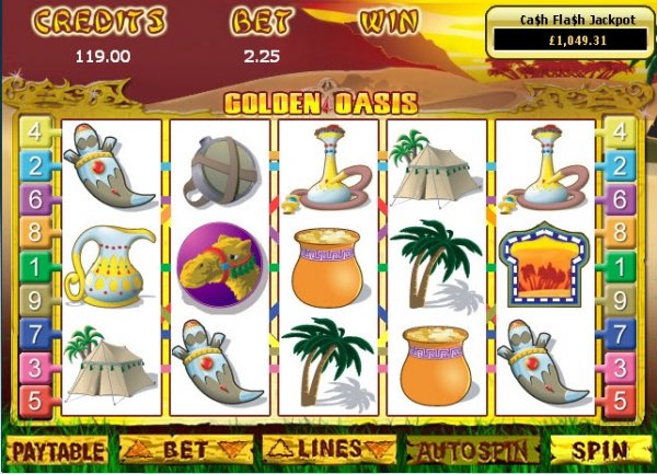 Golden Oasis Slots Game Reels