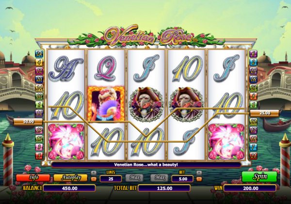 Venetian Rose Slots Game Reels