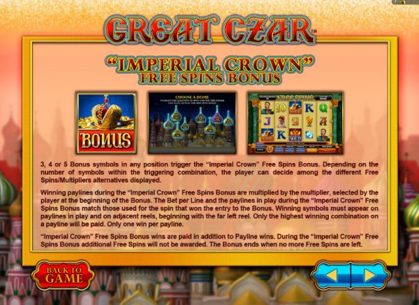 Great Czar Slots Feature Game