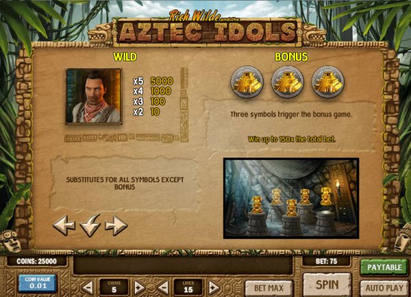  Aztec Idols Slots Bonus Game