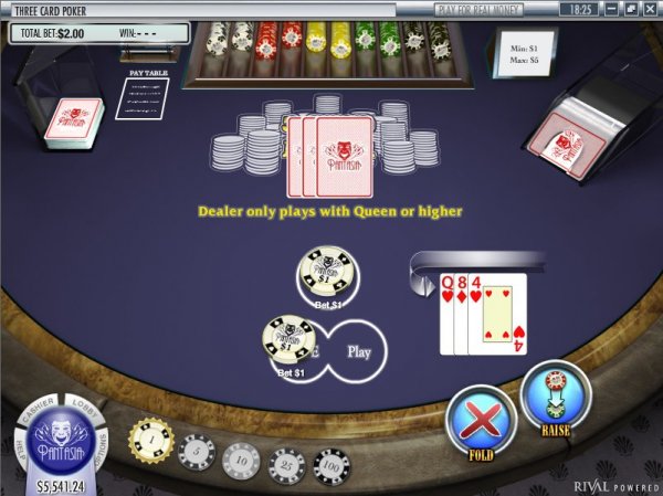 Three Card Poker from Rival Powered Casinos
