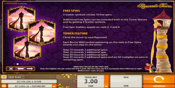 Rapunzel's Tower Slots Free Spins