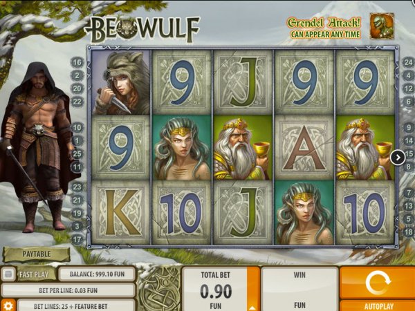 Beowulf Slots Game Reels
