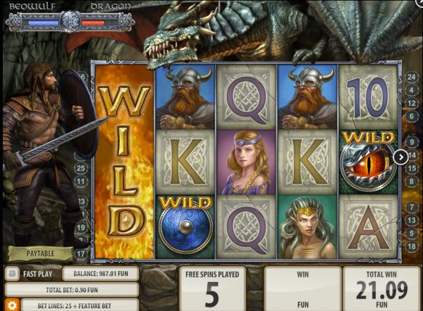 Beowulf Slots Expanded Wilds