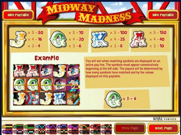 Midway Madness Slots Rules