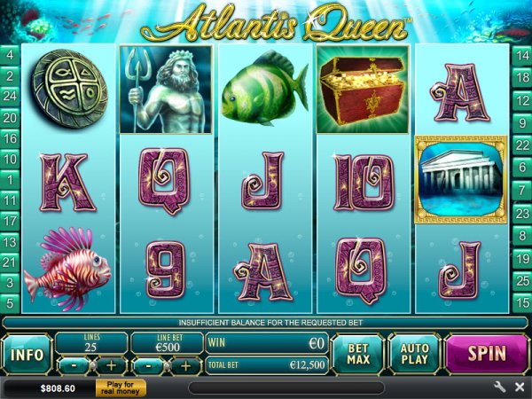 Atlantis Queen Slots Game Reels