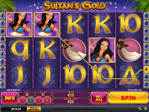 Sultan's Gold Slots Game Reels