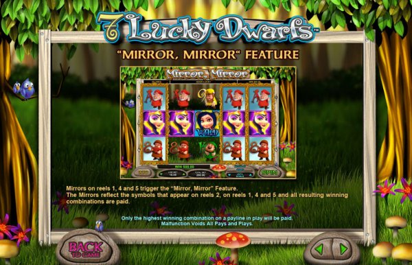 7 Lucky Drawfs  Slots Mirror Mirror Feature