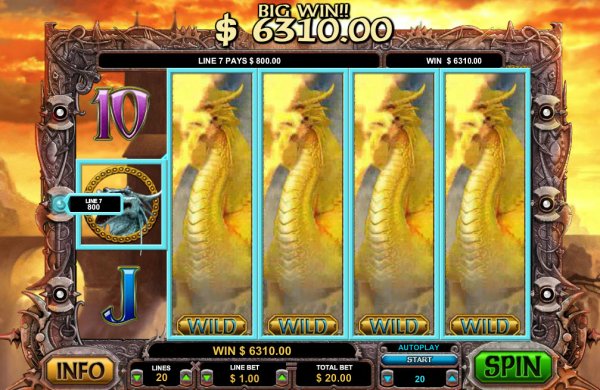 Dragon Slot Game Reels - Expanded Wilds