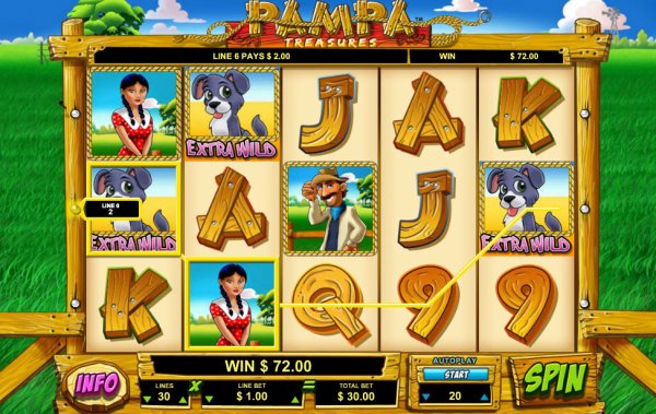 Pampa Treasures Slots Game Reels