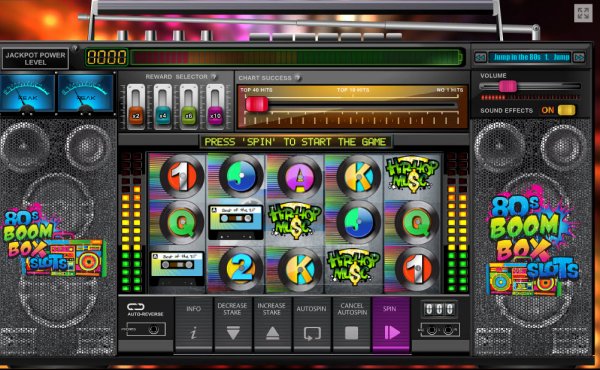 80s BoomBox Slots Game Screen and Reels