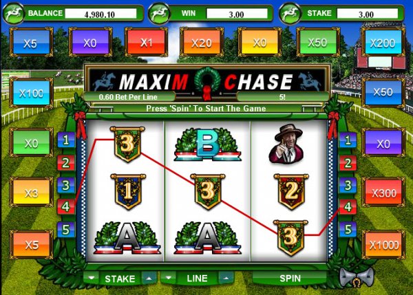 Maxim Chase Slots Game Reels and Board Game