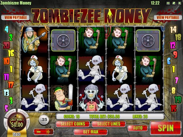 Zombiezee Money Slots Game Reels