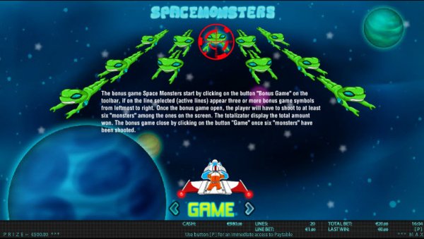 Space Monsters Slot Bonus Game